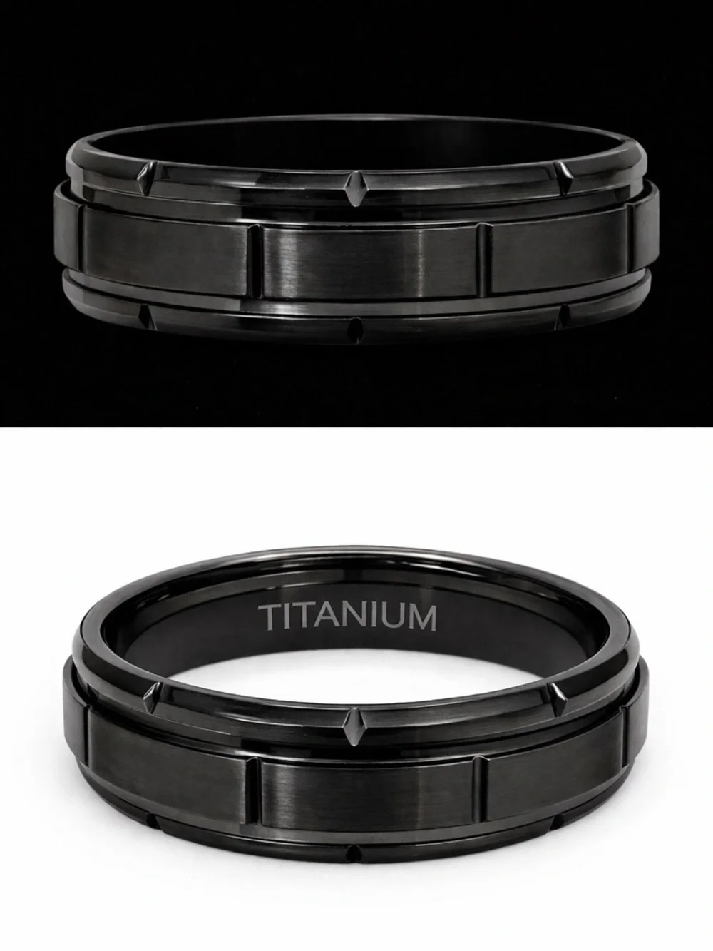 Black Tungsten Matte Grooved Wedding Band Men’s Ring | NIB | Sizes 10 11